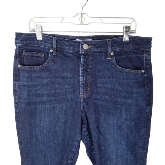 LOFT Womens Size 14 Blue Solid Curvy Skinny Jeans - Picture 10 of 11